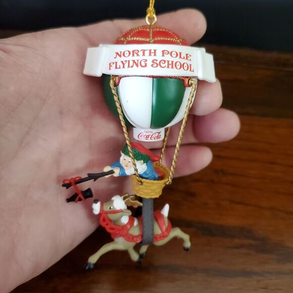 VTG Coca-Cola Bottling Works Hot Air Balloon Christmas Tree Ornament 1996 - Picture 1 of 6